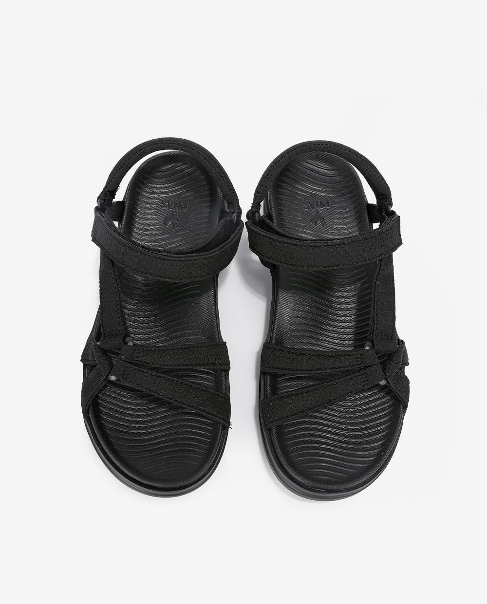 Sandalias planas de mujer ultraligeras y flexibles - Walk In Pitas - Negro Negro-4