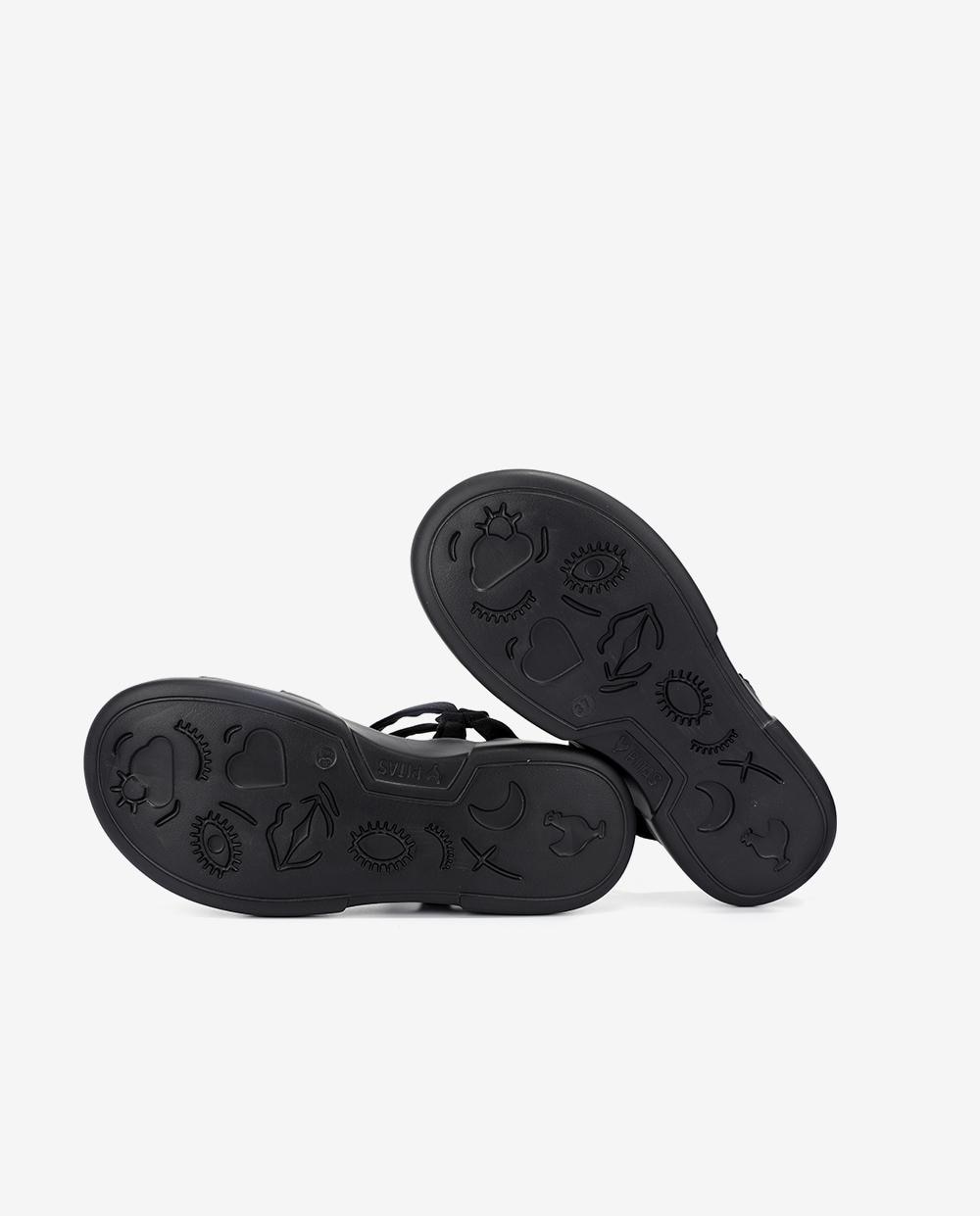 Sandalias planas de mujer ultraligeras y flexibles - Walk In Pitas - Negro Negro-5