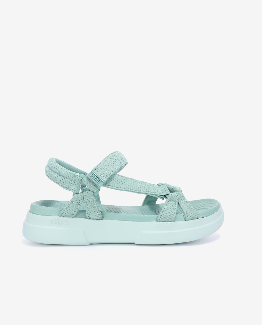 Sandalias planas de mujer ultraligeras y flexibles - Walk In Pitas - Verde azulado Verde azulado-1