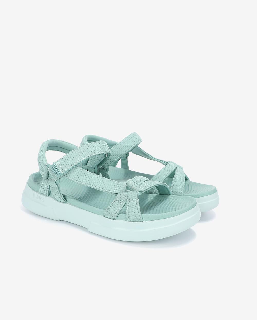 Sandalias planas de mujer ultraligeras y flexibles - Walk In Pitas - Verde azulado Verde azulado-3