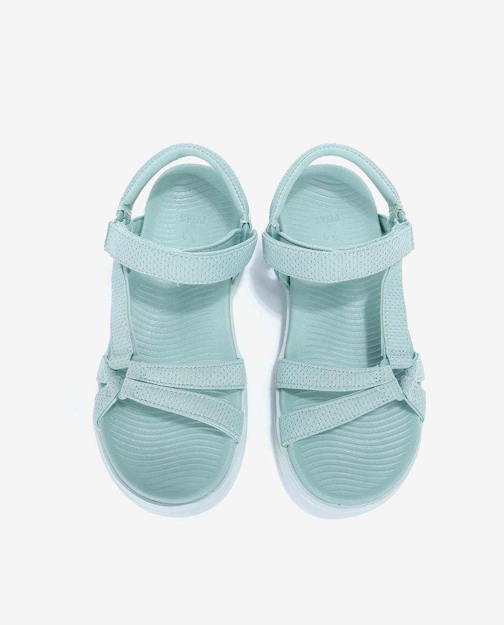 Sandalias planas de mujer ultraligeras y flexibles - Walk In Pitas - Verde azulado Verde azulado-4