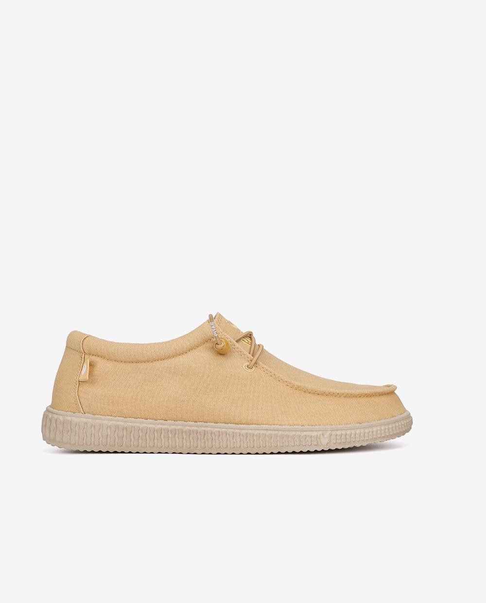 Imagen 0 de Zapatos cómodos de hombre tipo wallabi en algodón lavado Crema