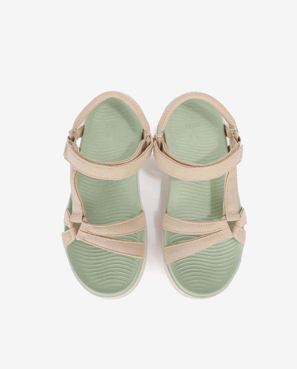 Sandalias planas de mujer ultraligeras con plantilla a contraste - Walk In Pitas - Beige Beige-4