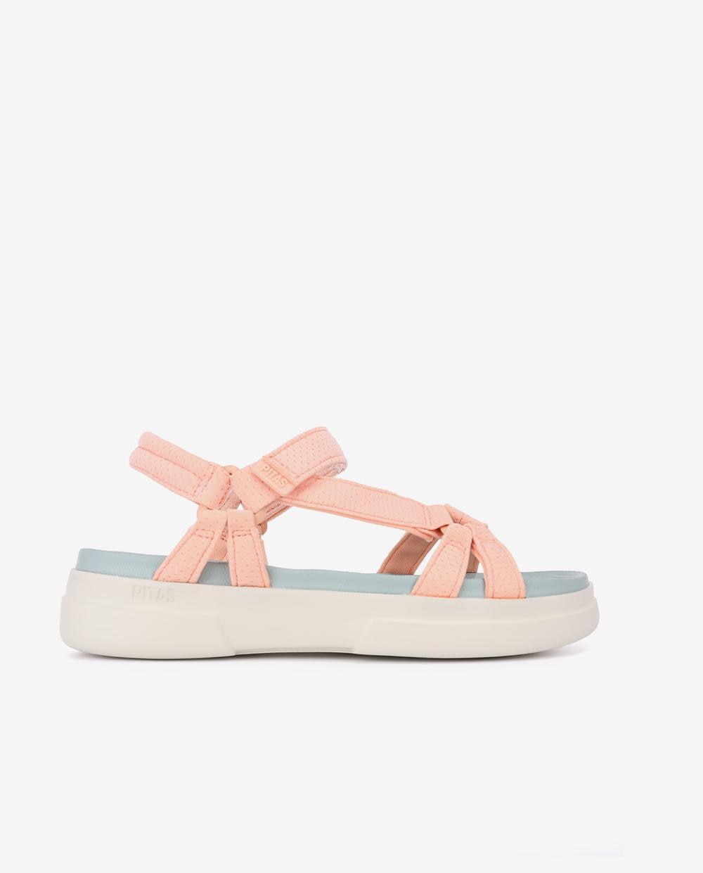 Imagen 0 de Sandalias planas de mujer ultraligeras con plantilla a contraste Naranja