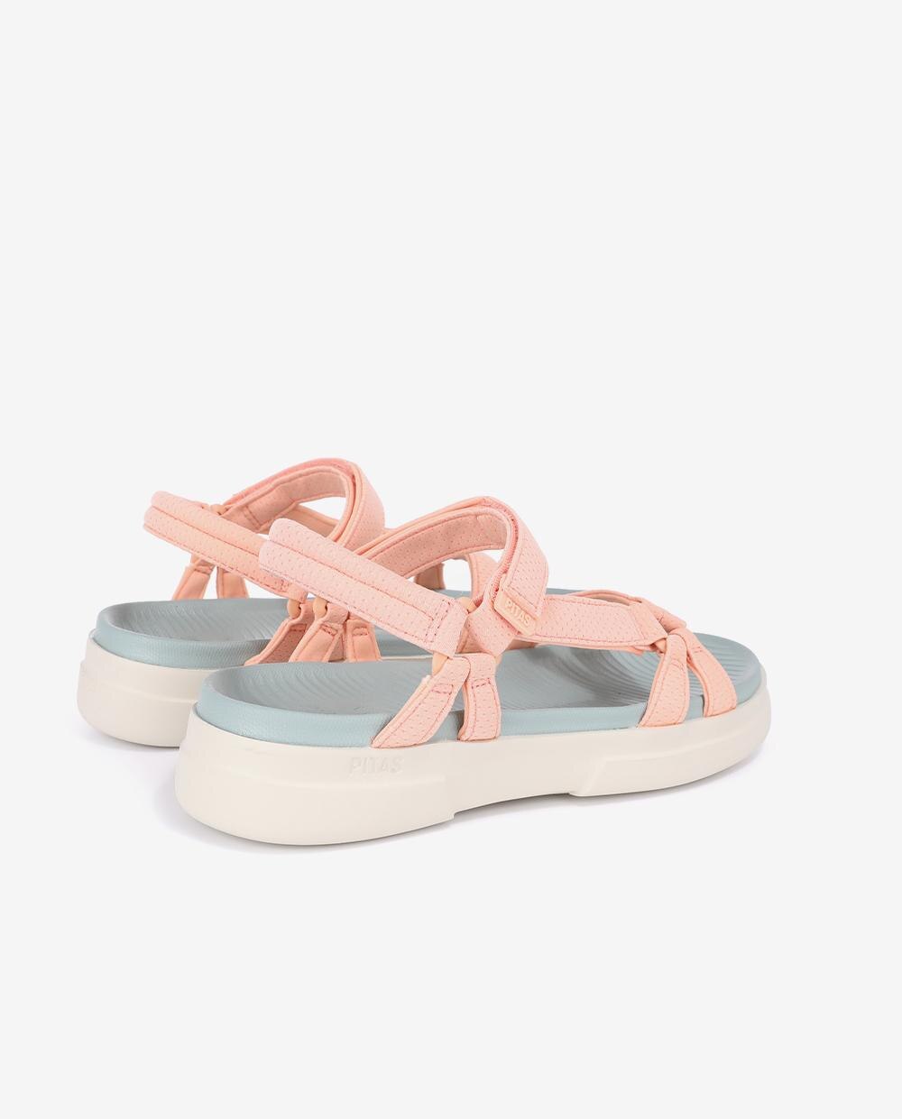 Sandalias planas de mujer ultraligeras con plantilla a contraste - Walk In Pitas - Naranja Naranja-2