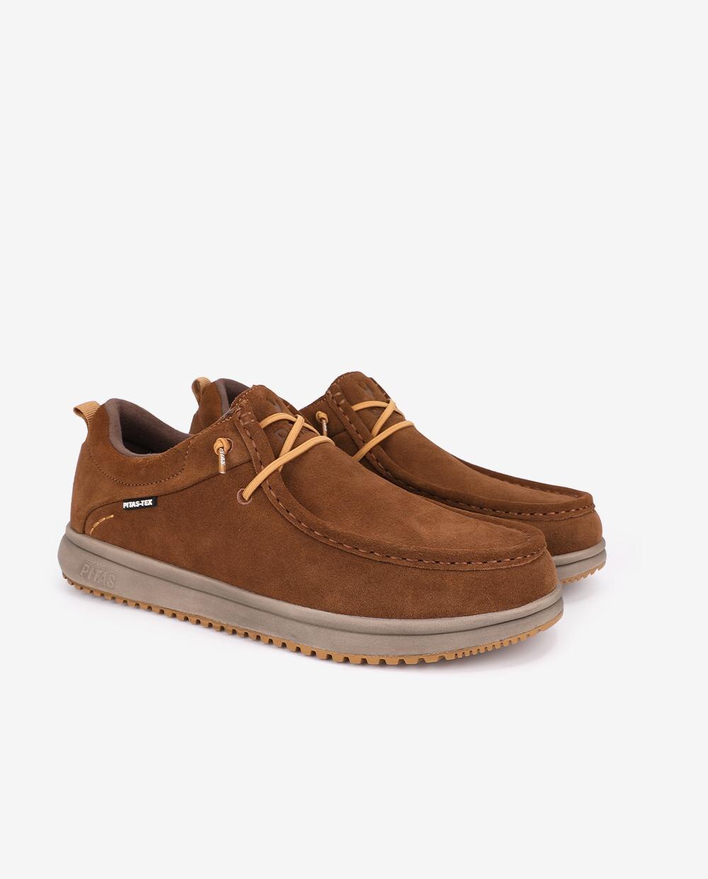 Zapato de hombre tipo wallabi easy-on - Walk In Pitas - Camel Camel-3
