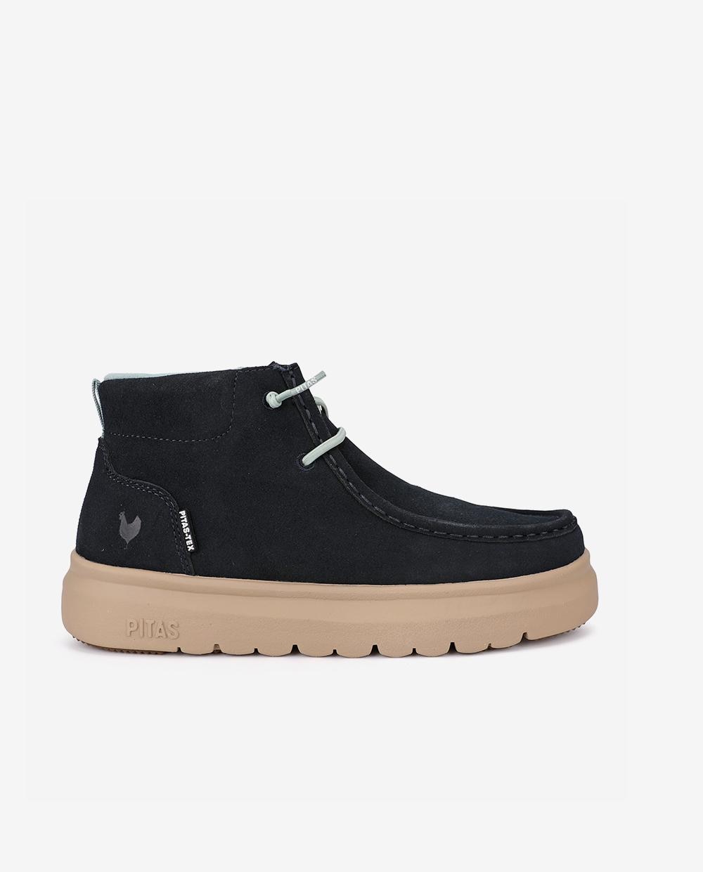 Bota wallabi de piel antideslizante con easy on - Walk In Pitas - Azul marino Azul marino-1