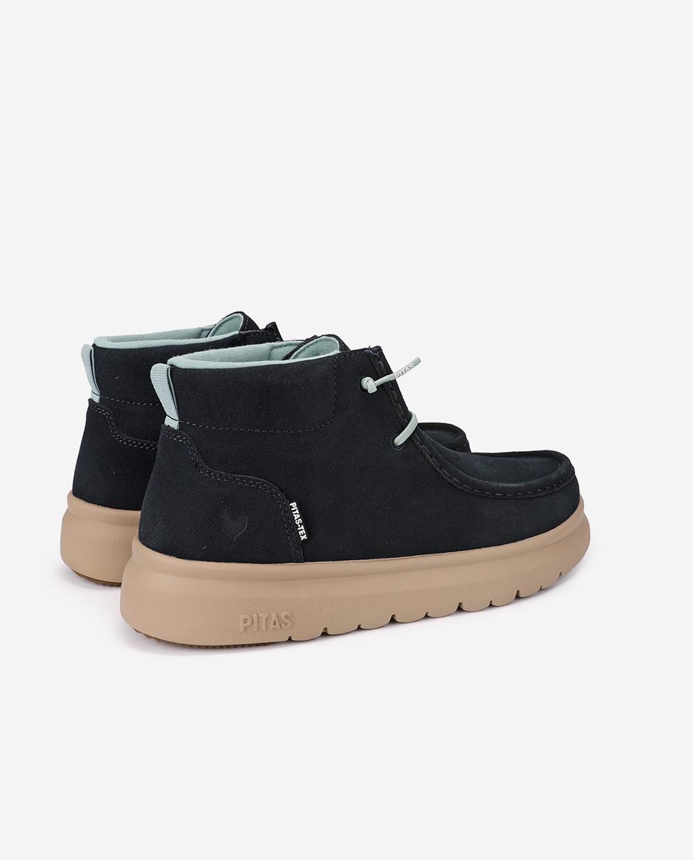 Bota wallabi de piel antideslizante con easy on - Walk In Pitas - Azul marino Azul marino-2