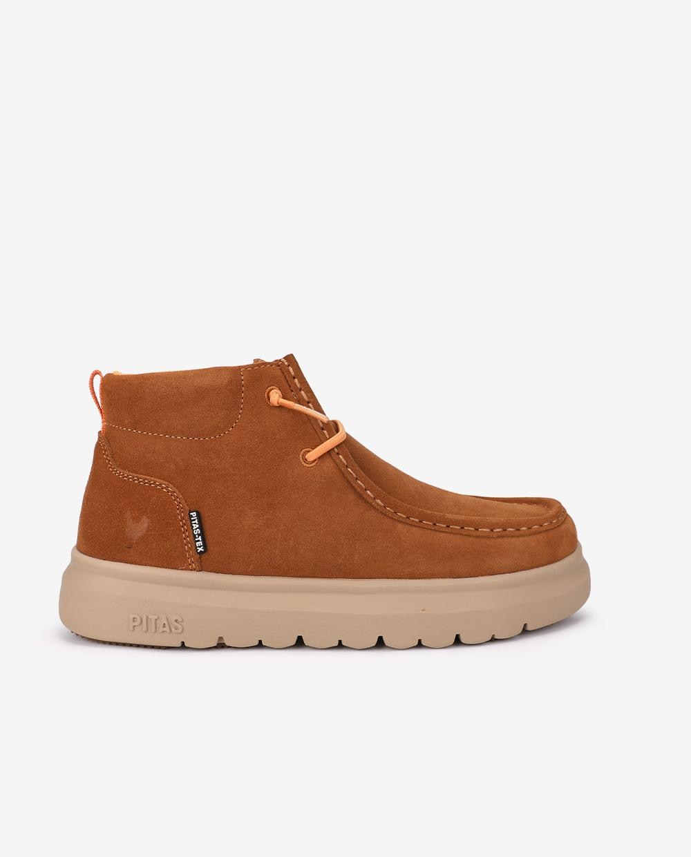 Bota wallabi de piel antideslizante con easy on - Walk In Pitas - Camel Camel-1