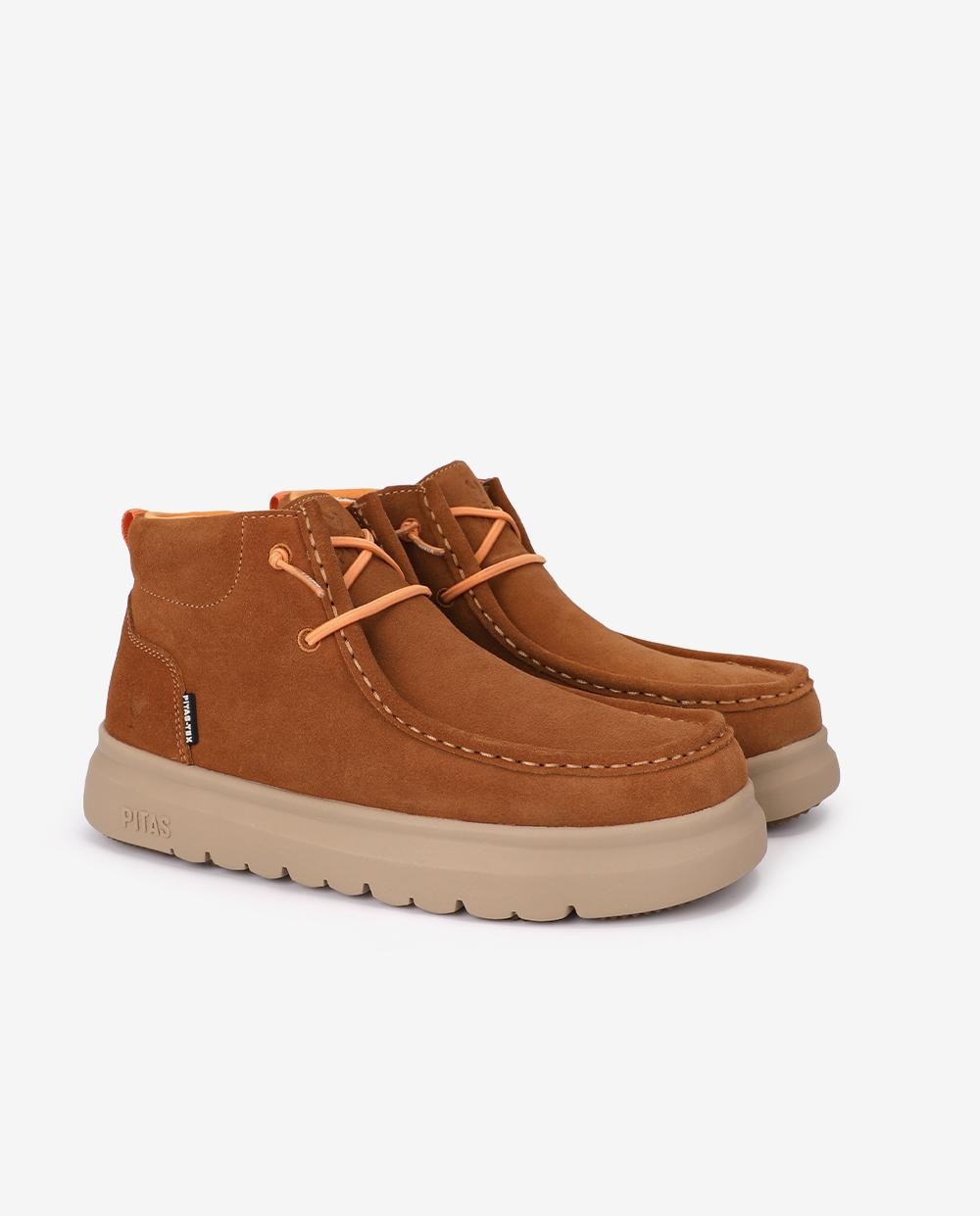 Bota wallabi de piel antideslizante con easy on - Walk In Pitas - Camel Camel-3