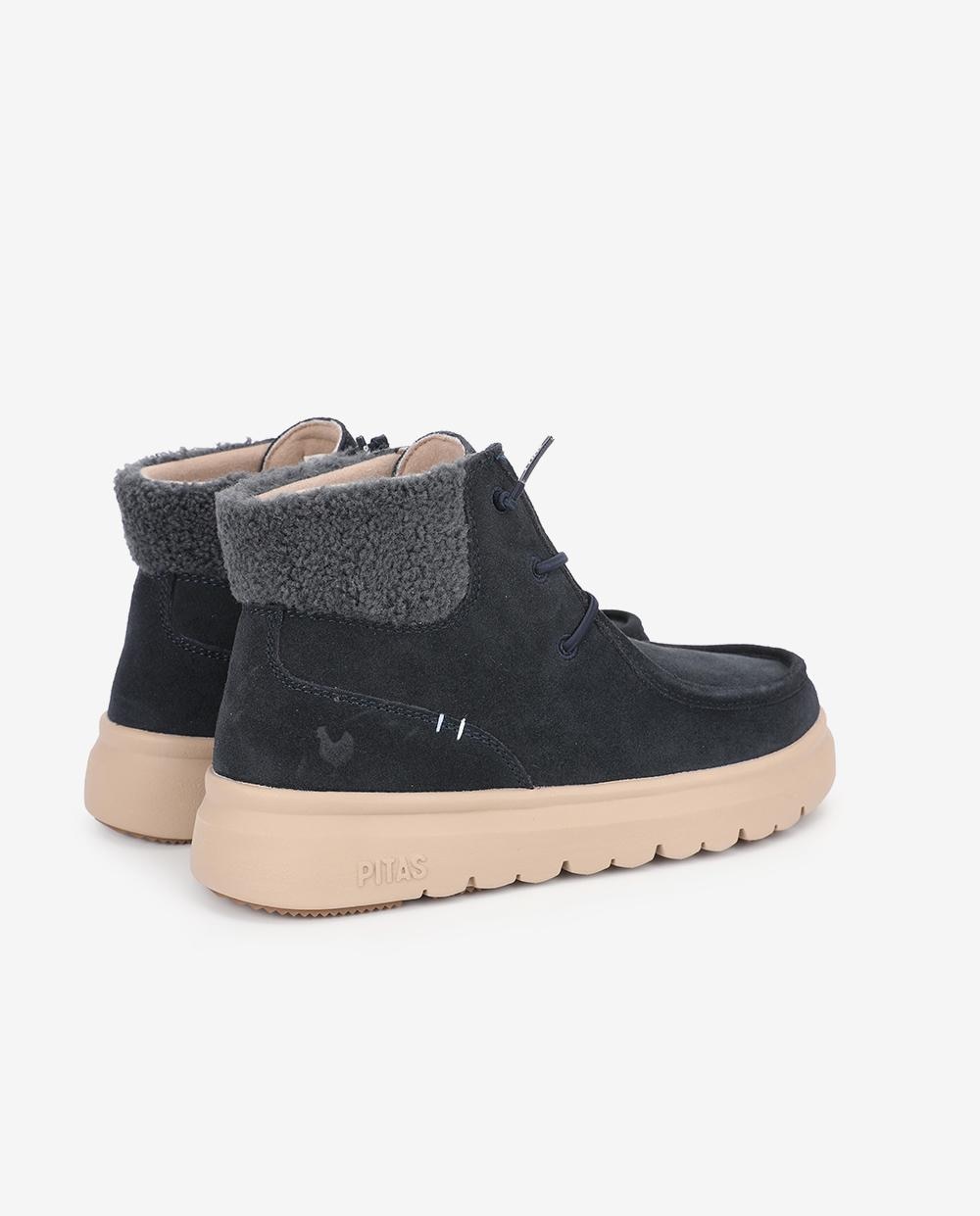 Bota wallabi de piel antideslizante con easy on - Walk In Pitas - Azul marino Azul marino-2