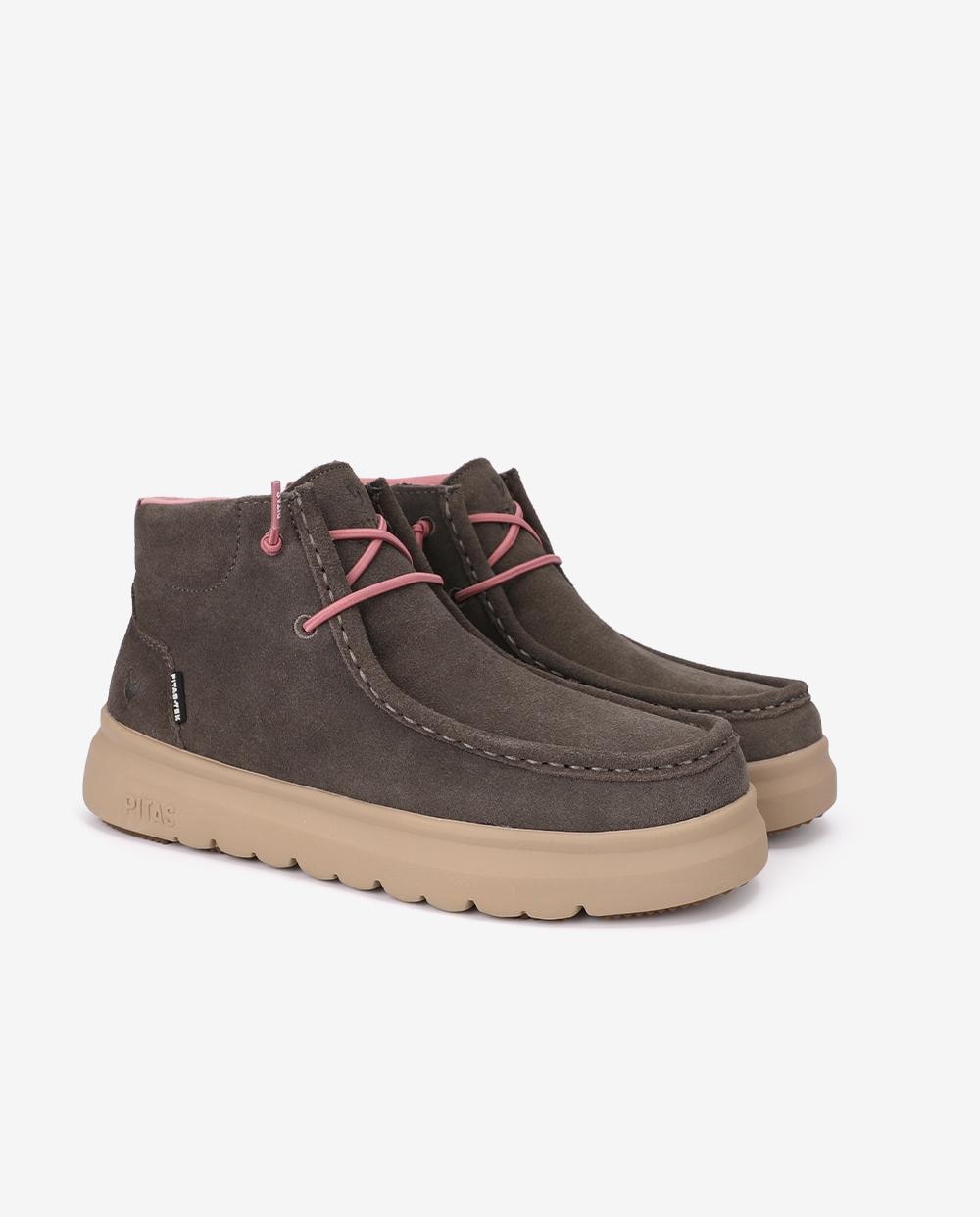 Bota wallabi de piel antideslizante con easy on - Walk In Pitas - Marrón Marrón-3