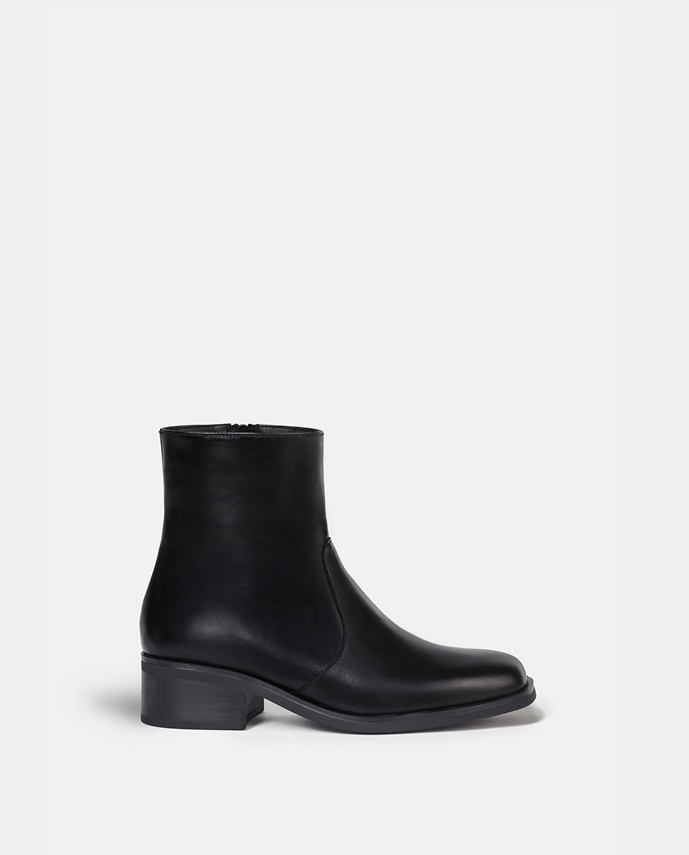 Botines básicos de mujer de piel básico - Bryan Stepwise - Negro Negro-1