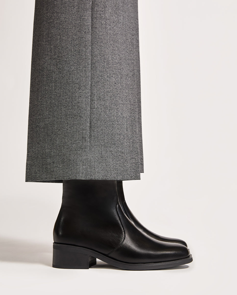 Botines básicos de mujer de piel básico - Bryan Stepwise - Negro Negro-3