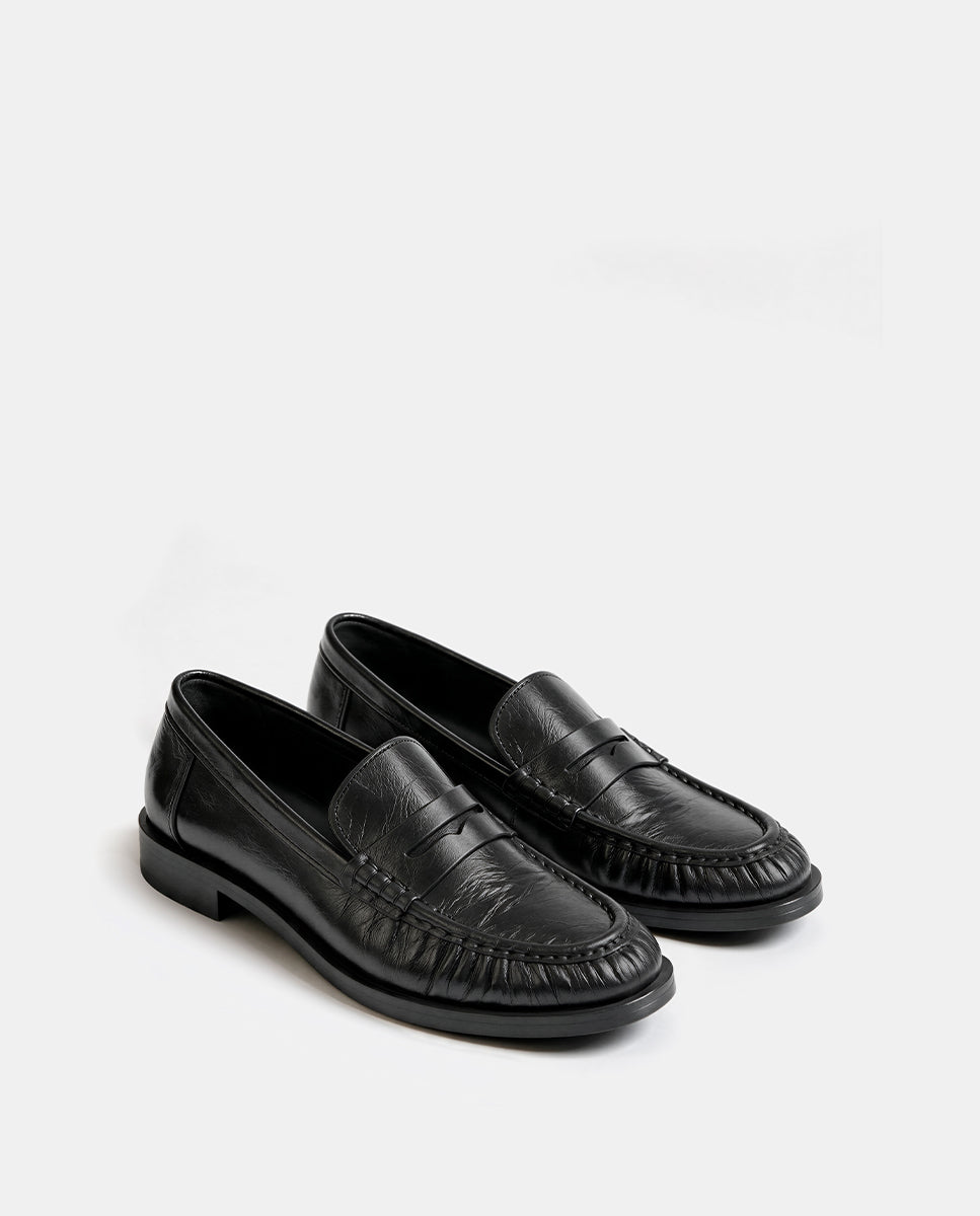 Imagen 3 de Mocasines planos de mujer de piel - Bryan Stepwise - Negro Negro