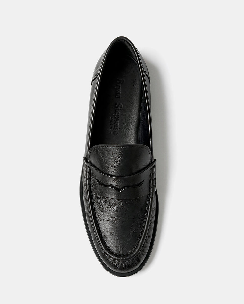 Imagen 4 de Mocasines planos de mujer de piel - Bryan Stepwise - Negro Negro