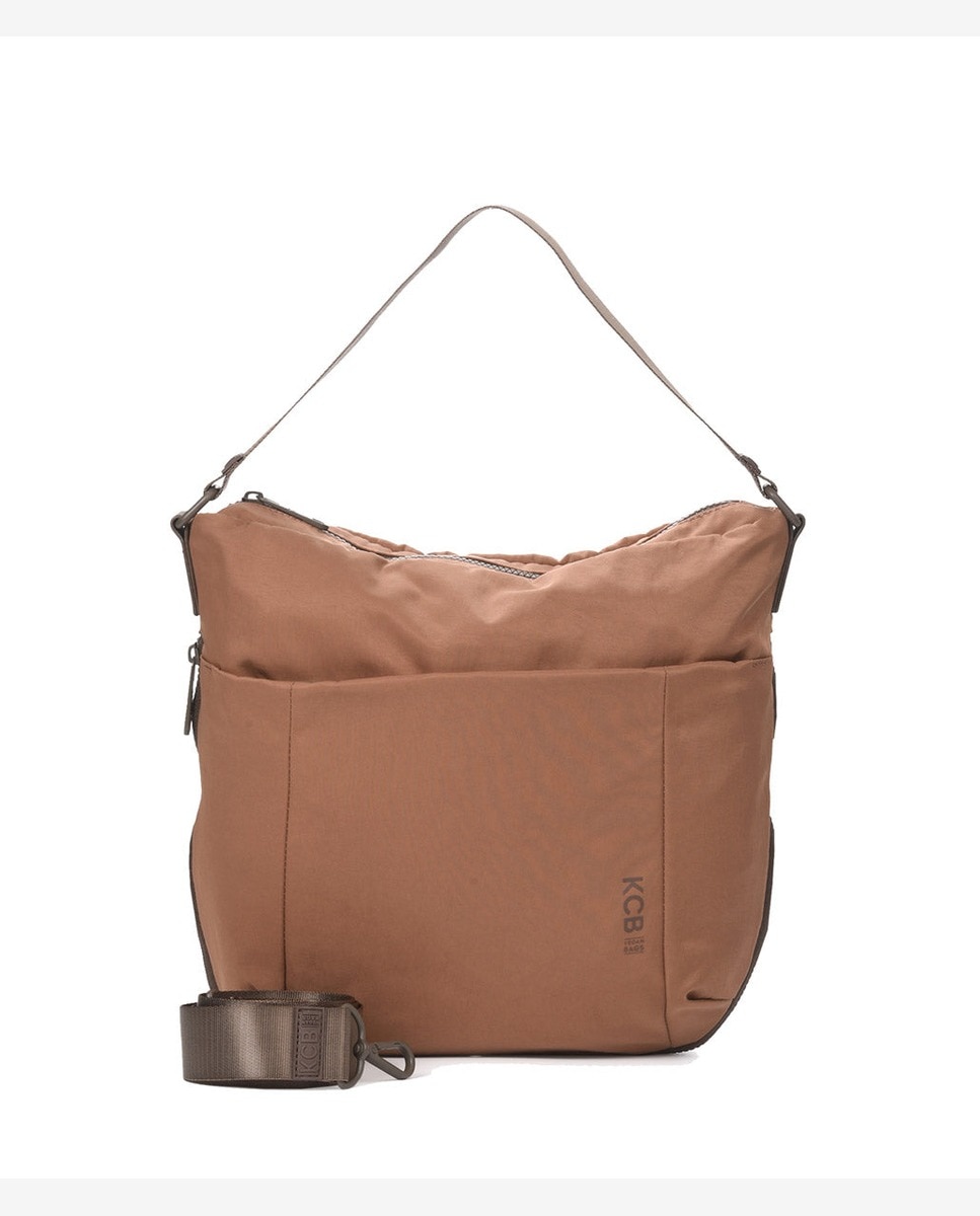 Bolso de hombro balloon color grisazul de mujer - Kcb - Marrón Marrón-1