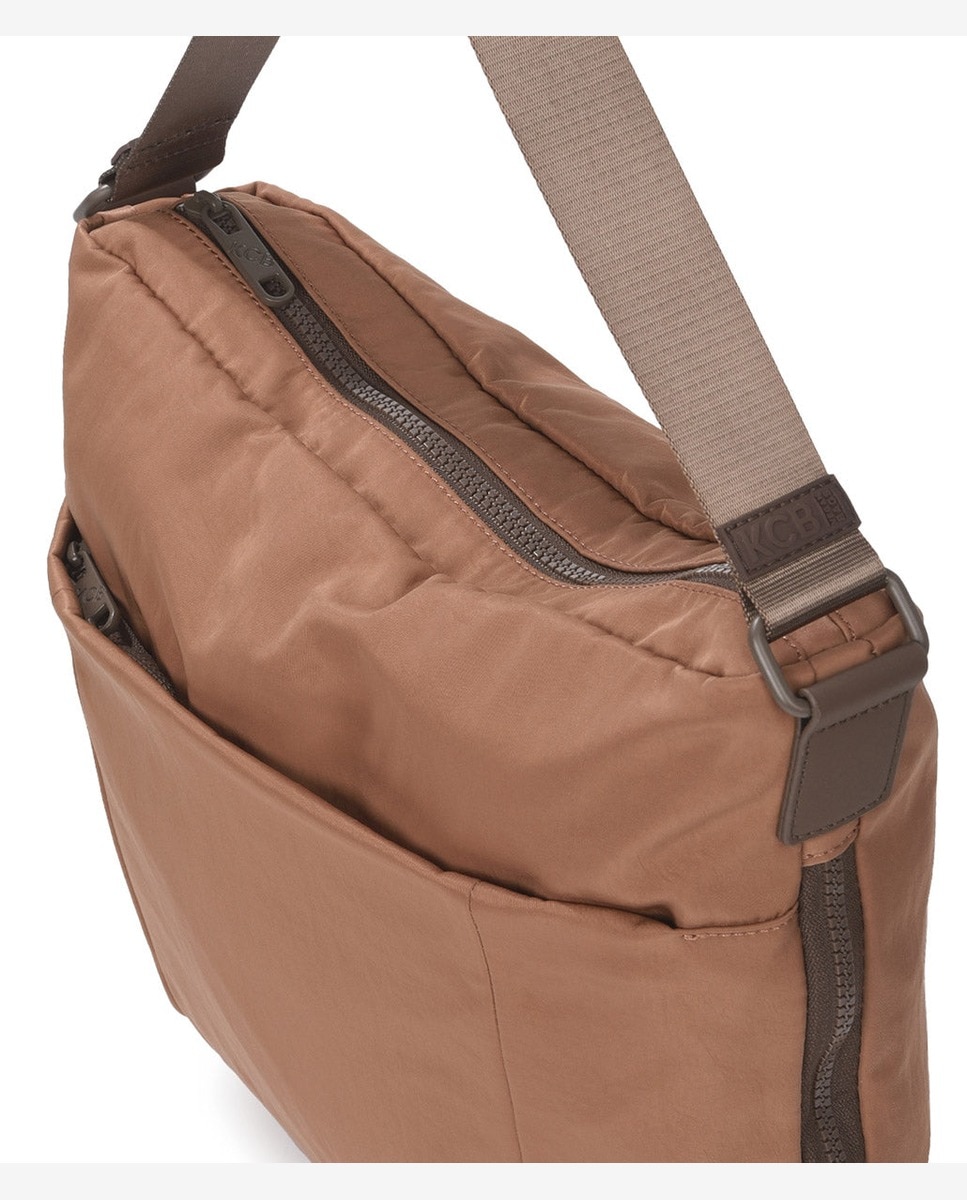 Bolso de hombro balloon color grisazul de mujer - Kcb - Marrón Marrón-3