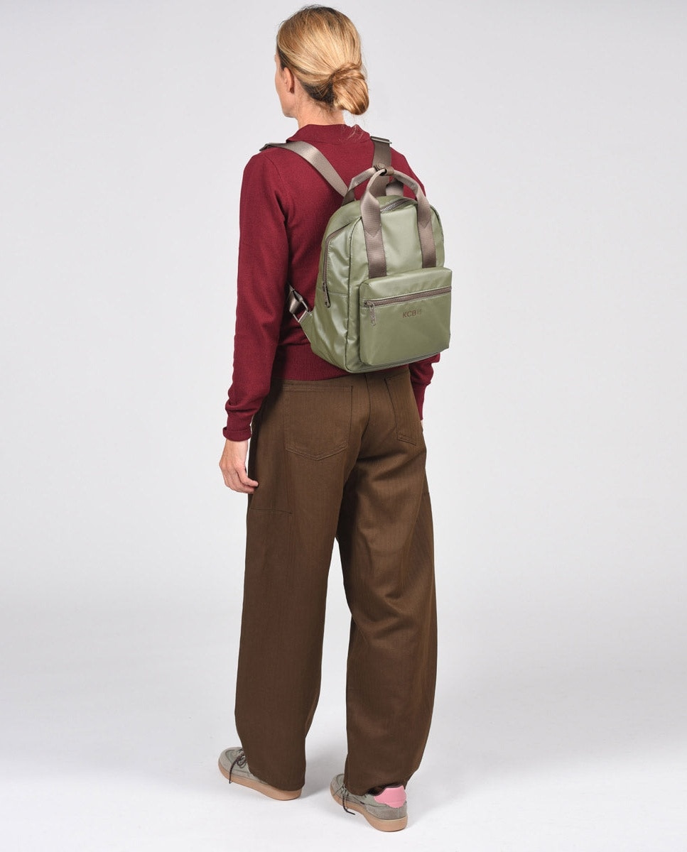 Mochila square pequeña color khaki de mujer - Kcb - Kaki Kaki-1
