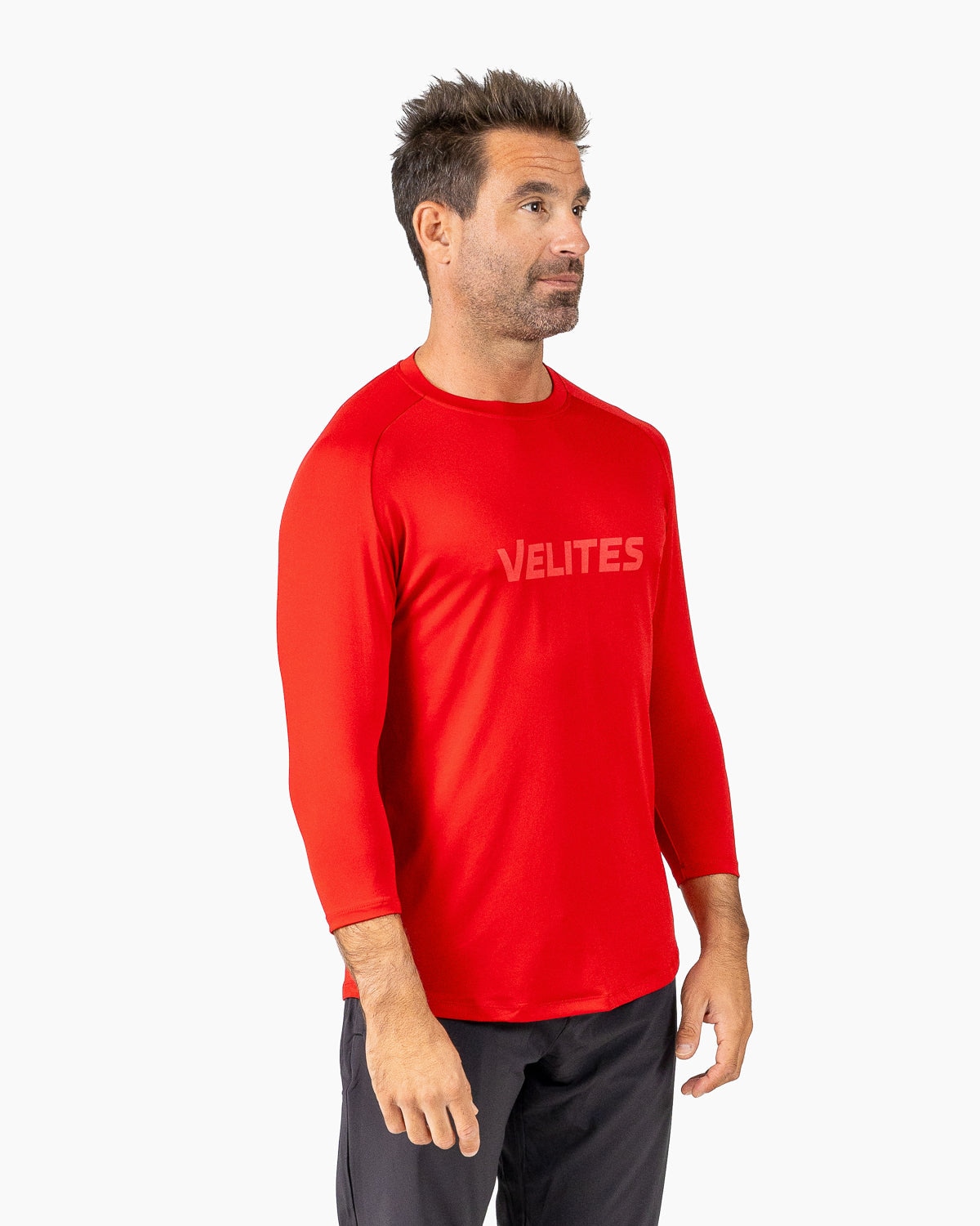 Velites Camiseta Manda Tres Cuartos de Entrenamiento Unisex Rojo