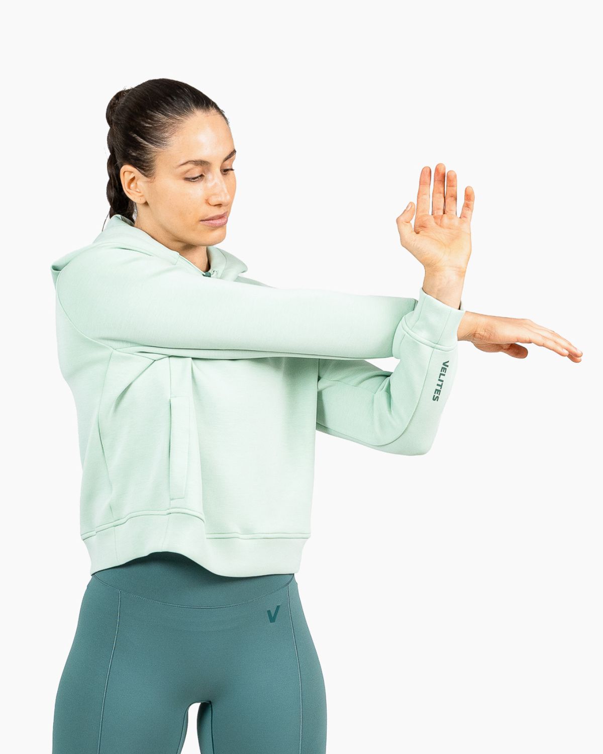 Imagen 2 de Sudadera de entrenamiento cropped HOLO para mujer Velites - Verde menta Verde menta