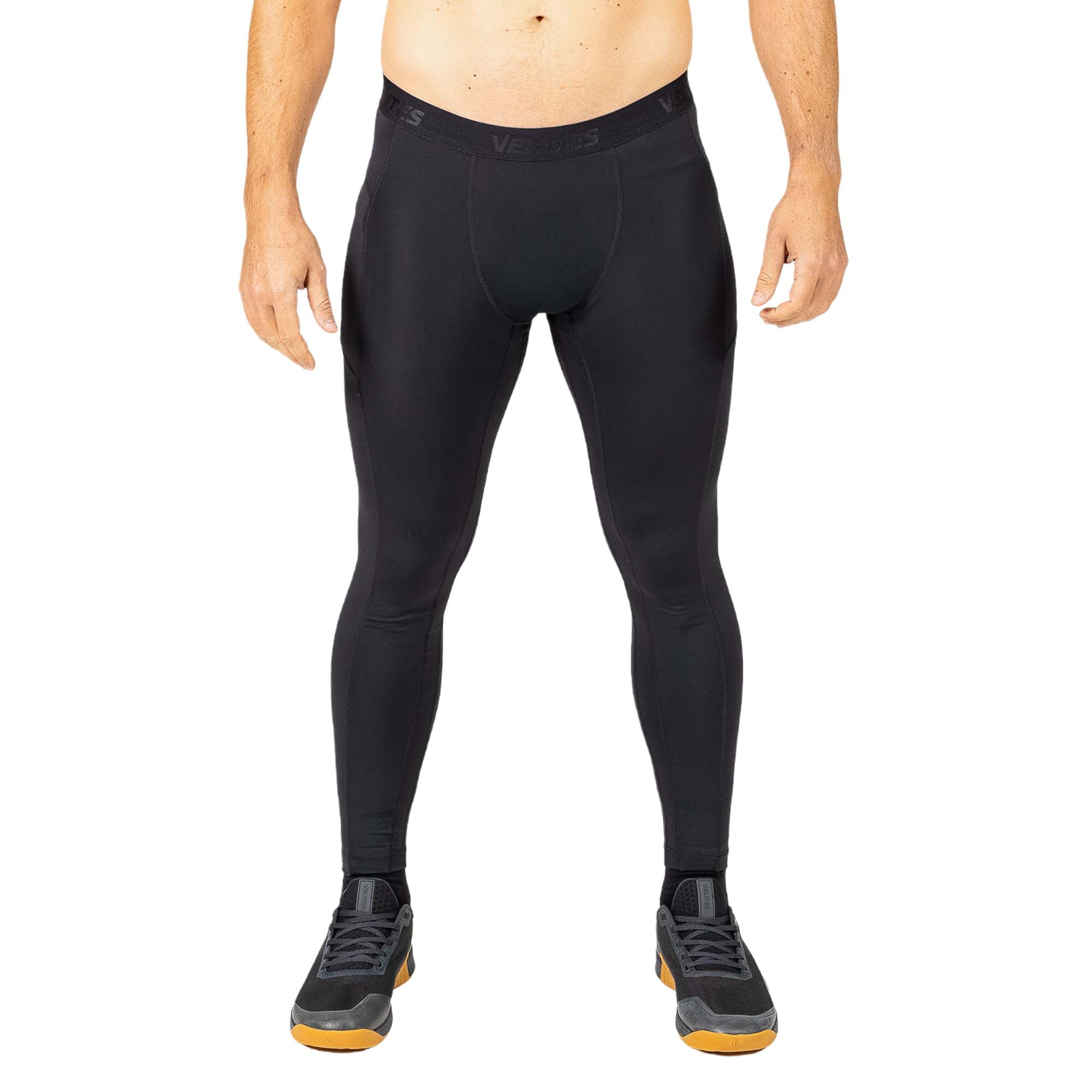 Velites Leggins largos para entrenamiento hombre Negro