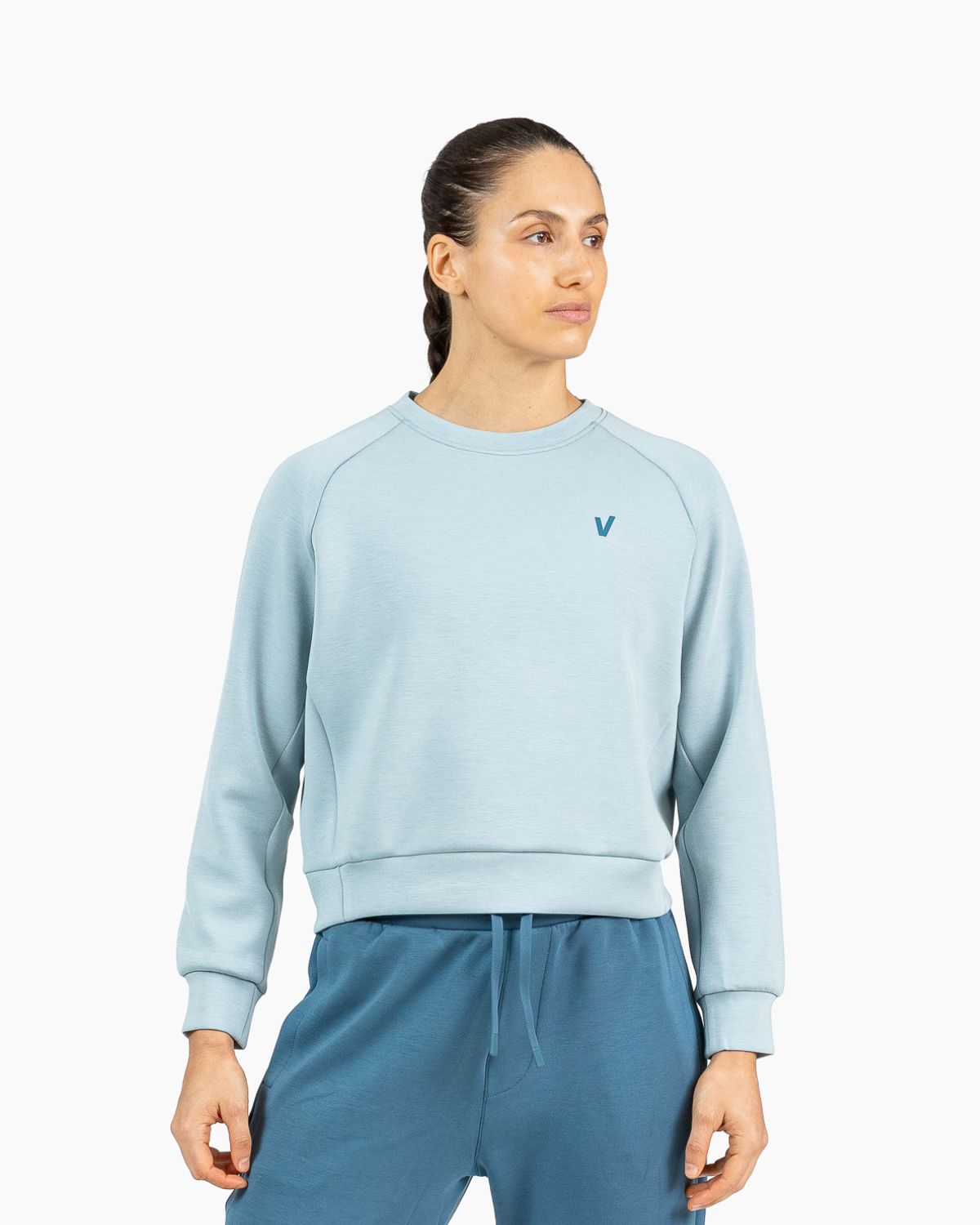 Imagen 0 de Sudadera de entrenamiento sin capucha HOLO para mujer Velites Azul celeste