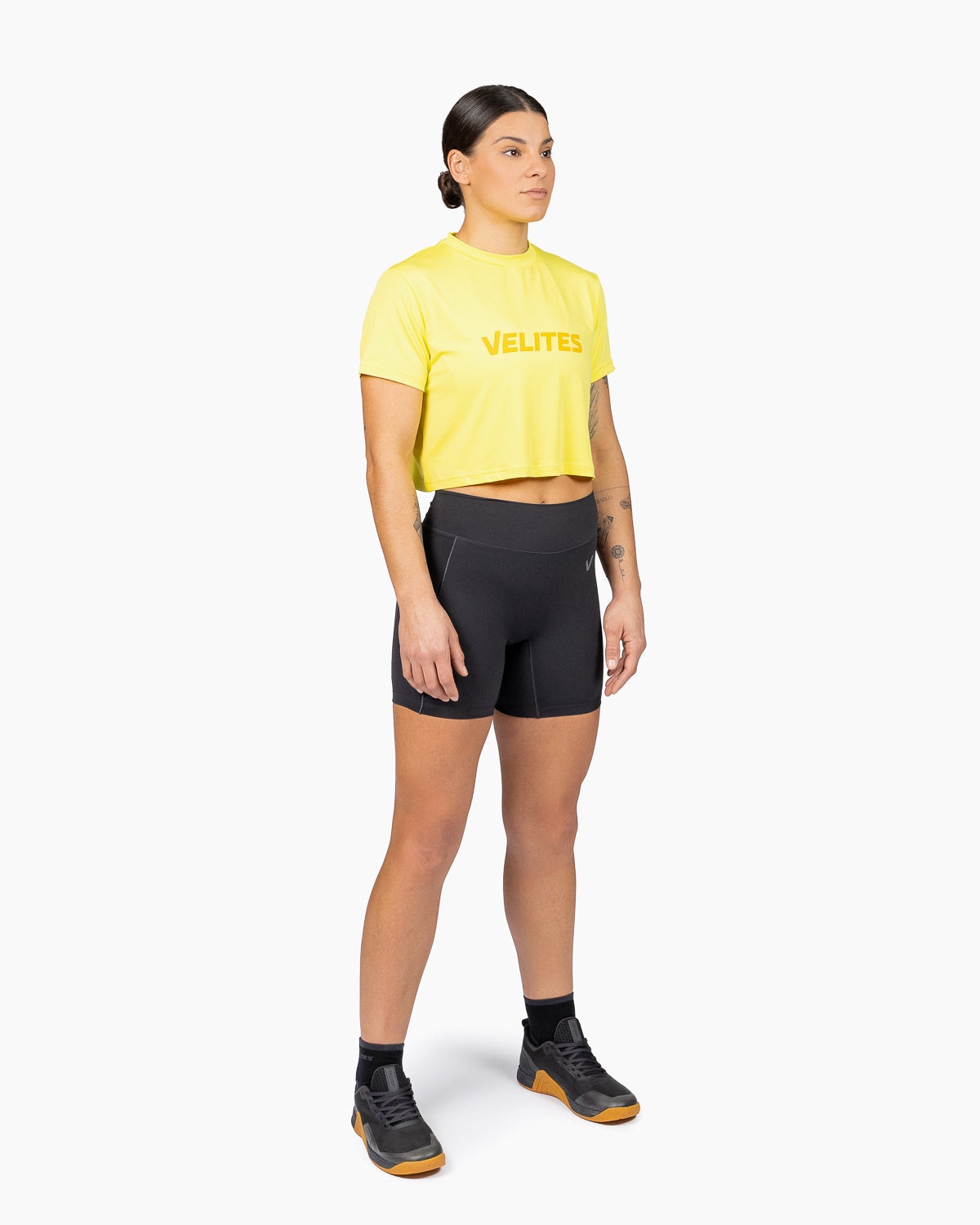 Imagen 3 de Camiseta Crop Perfect Fit Cross Training mujer Velites - Amarillo Flúor Amarillo Flúor
