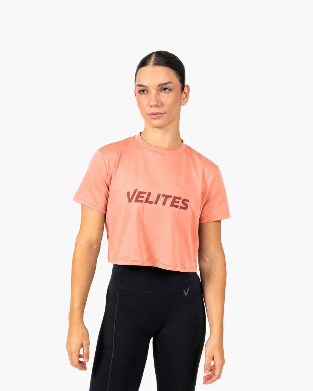 Velites Camiseta de manga corta crop Holo de mujer Naranja claro