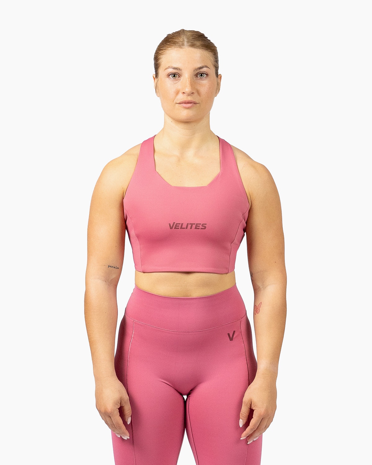 Imagen 4 de Sujetador de corte alto para entrenamiento mujer Velites - Rosa Rosa