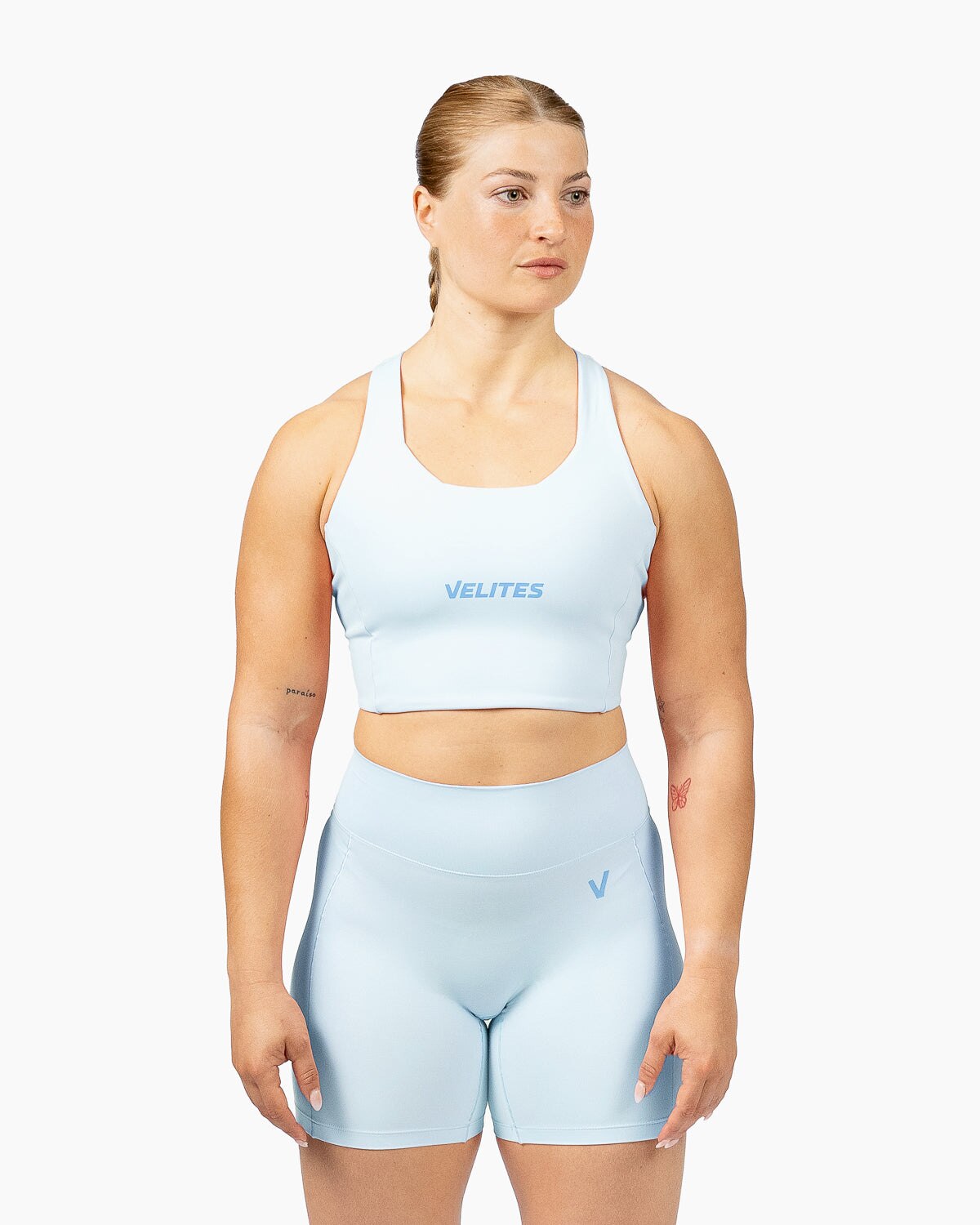 Imagen 3 de Sujetador de corte alto para entrenamiento mujer Velites - Azul claro Azul claro