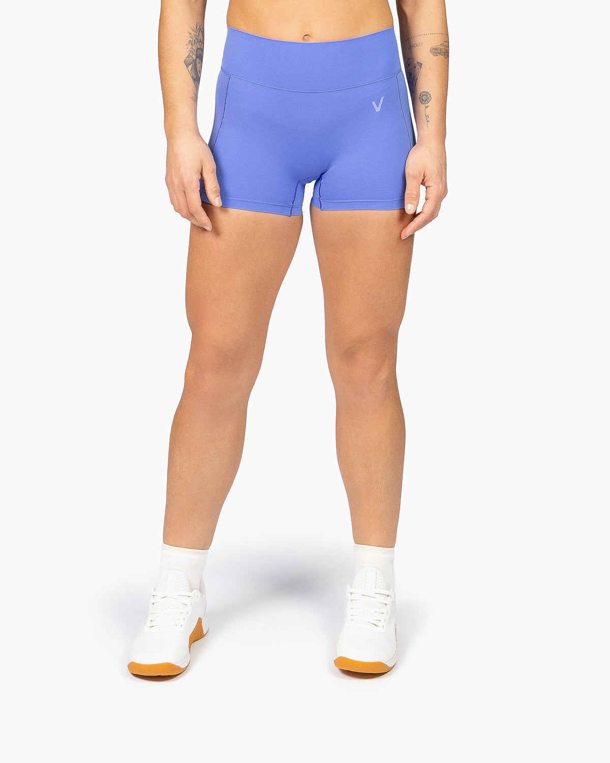 Leggins cortos para entrenamiento mujer Velites - Azul eléctrico Azul eléctrico-4