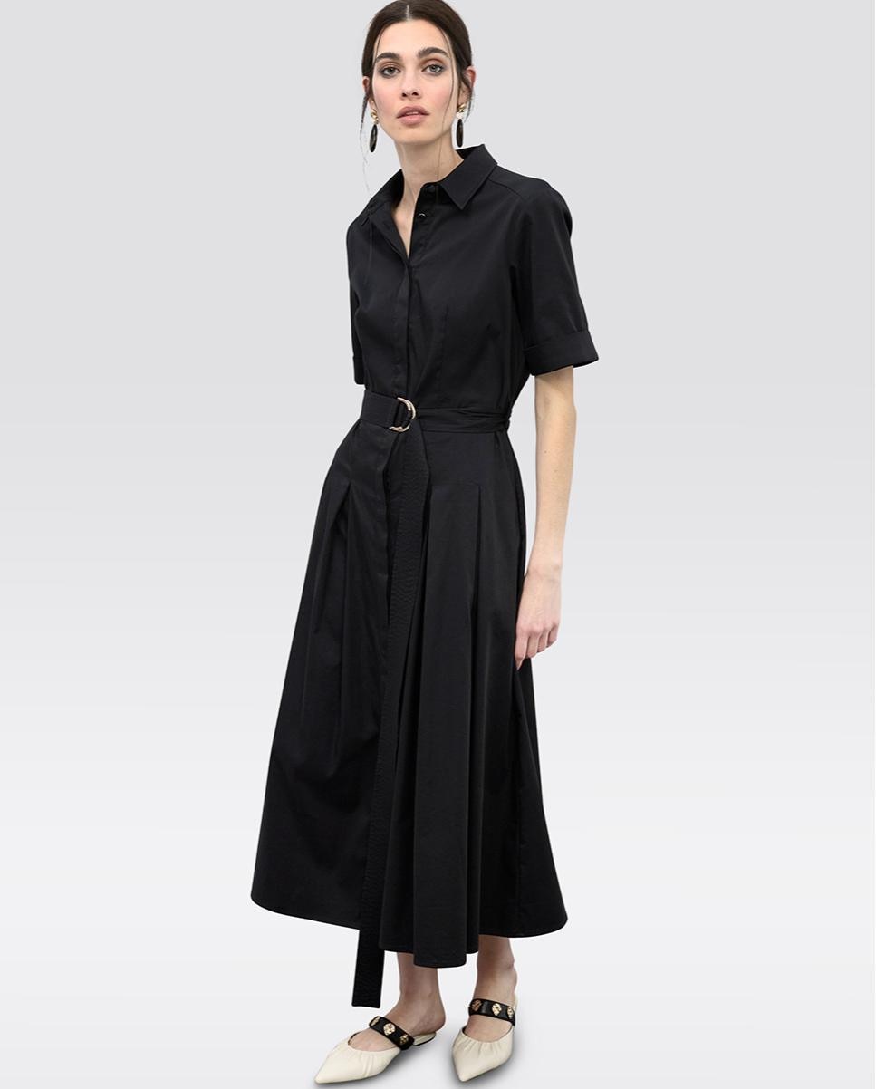 Lola Casademunt - Vestido midi con falda evasé.