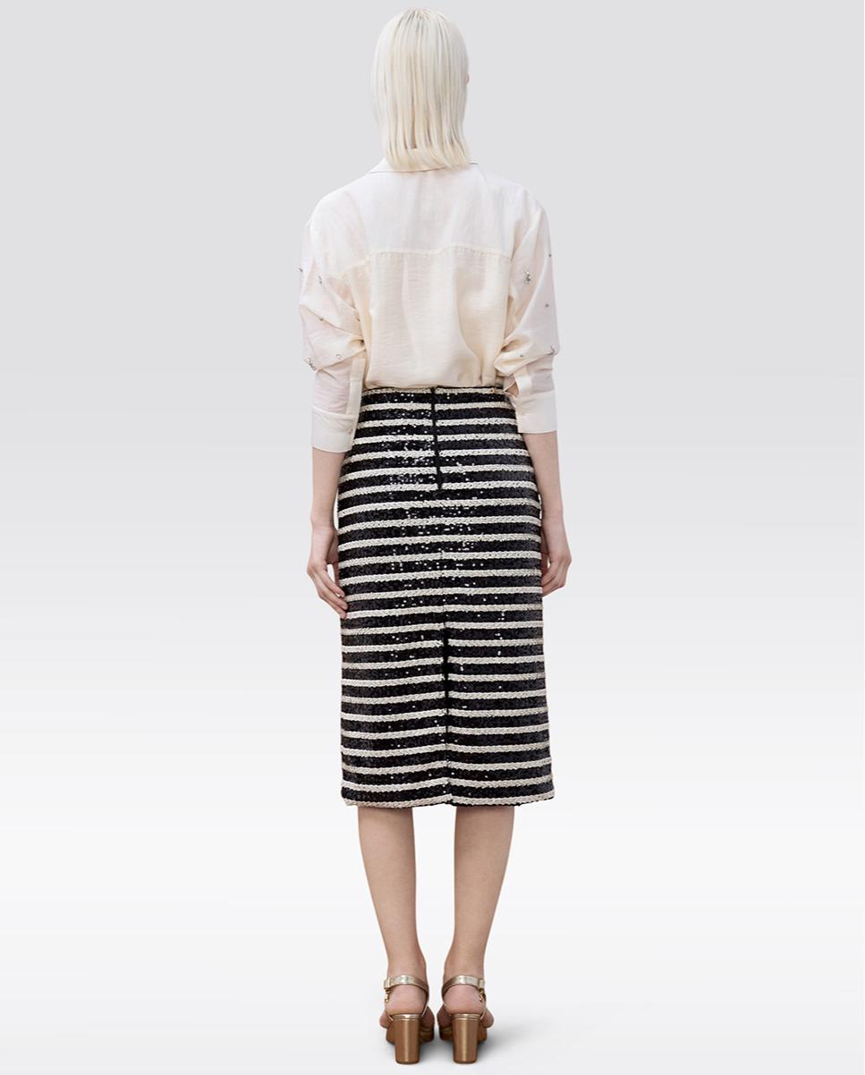 Camisa de mujer con tapeta y bordados joya - Lola Casademunt - Crudo Crudo-3