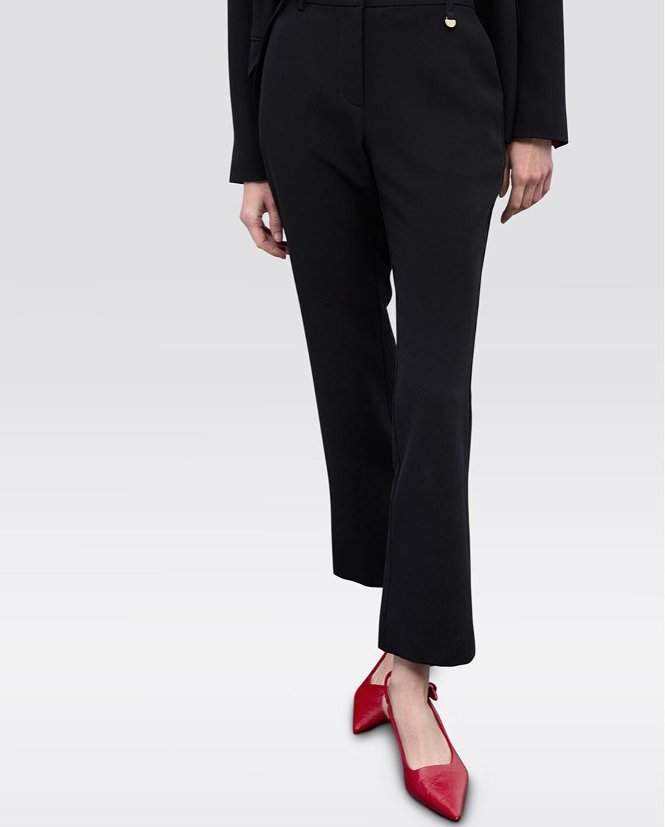 Pantalón de campana de mujer flare con trabillas en la cintura - Lola Casademunt - Negro Negro-4