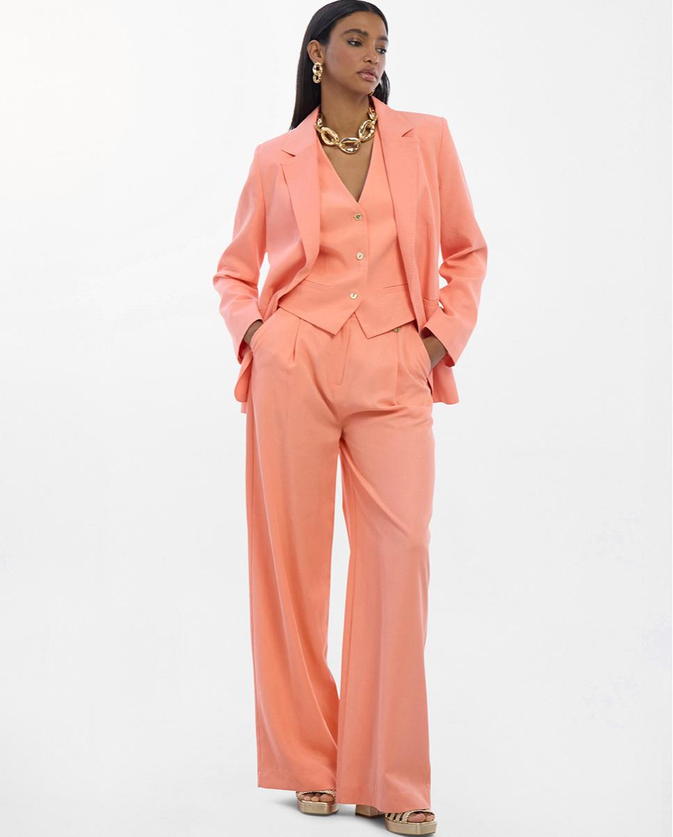 Lola Casademunt - Pantalón ancho de mujer palazzo con pliegues.