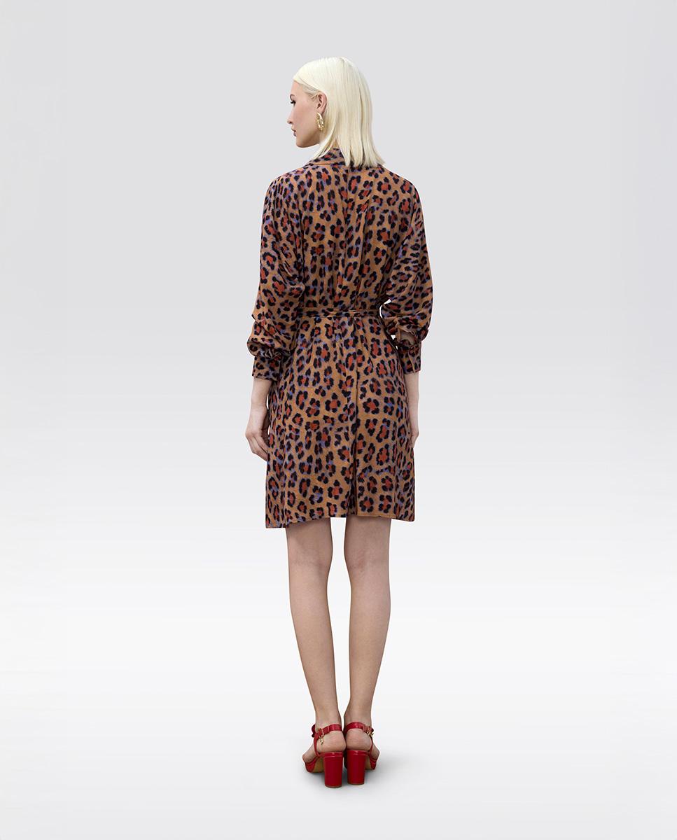 Vestido corto camisero animal print - Lola Casademunt - Multicolor Multicolor-4