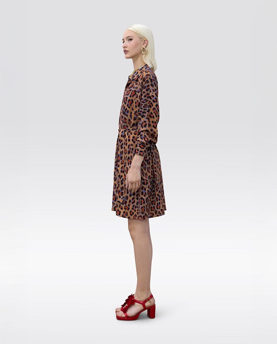 Vestido corto camisero animal print - Lola Casademunt - Multicolor Multicolor-6