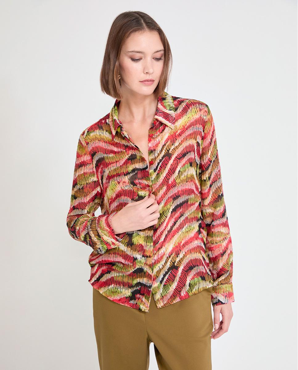 Lola Casademunt - Camisa de mujer estampada de manga larga.