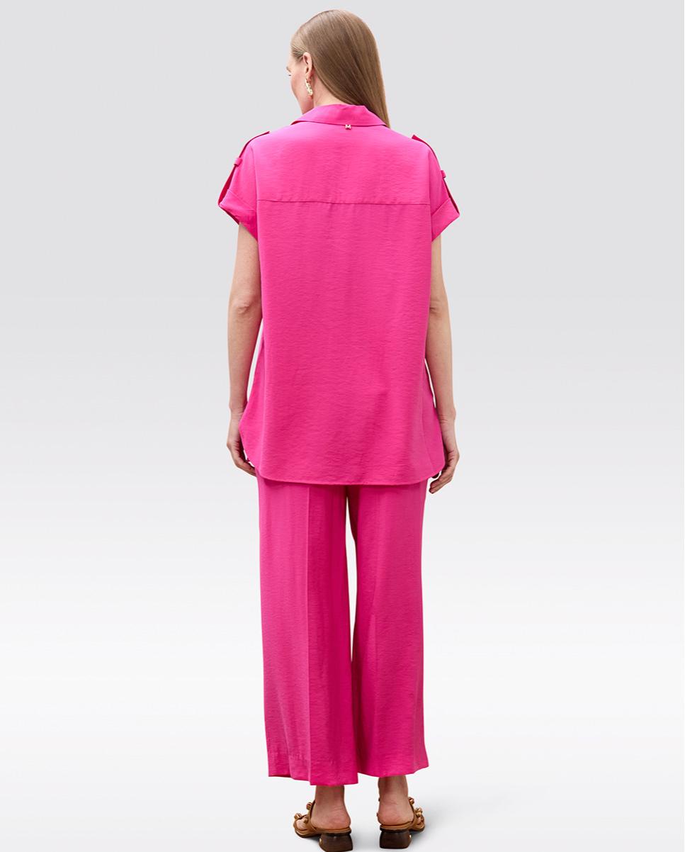 Camisa de mujer de manga caída con bolsillos - Lola Casademunt - Fucsia Fucsia-5