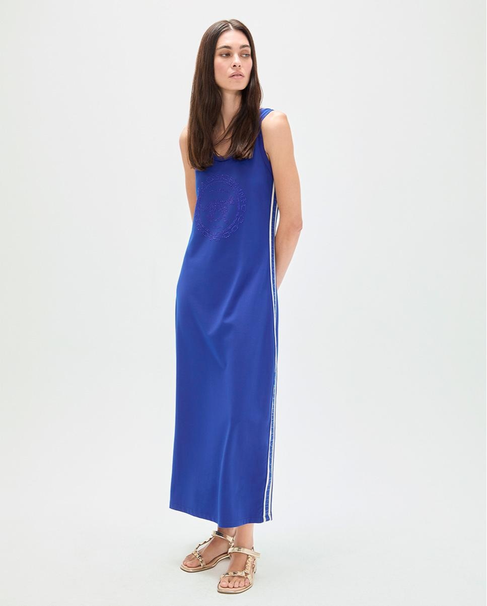 Vestido largo rosco y cintas laterales - Lola Casademunt - Azul royal Azul royal-1