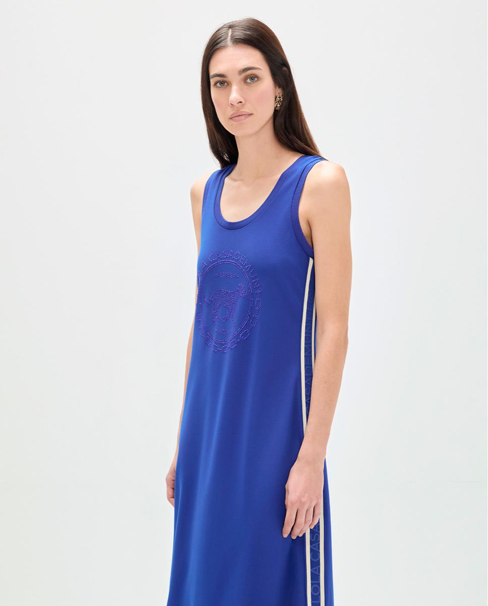 Vestido largo rosco y cintas laterales - Lola Casademunt - Azul royal Azul royal-2
