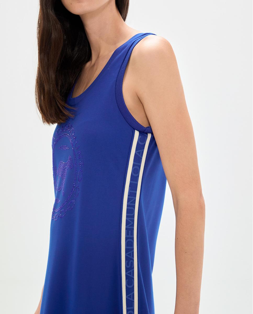 Vestido largo rosco y cintas laterales - Lola Casademunt - Azul royal Azul royal-5