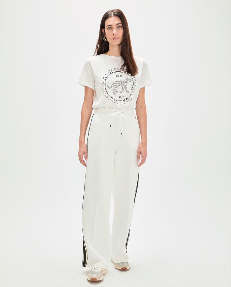 Lola Casademunt - Pantalón jogger de mujer scuba con cintas laterales.