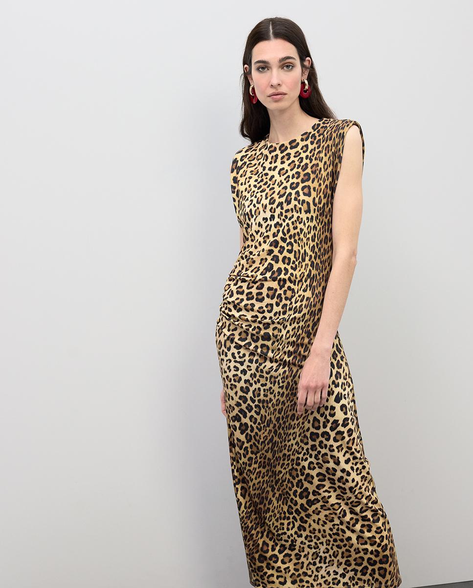Lola Casademunt - Vestido drapeado estampado.
