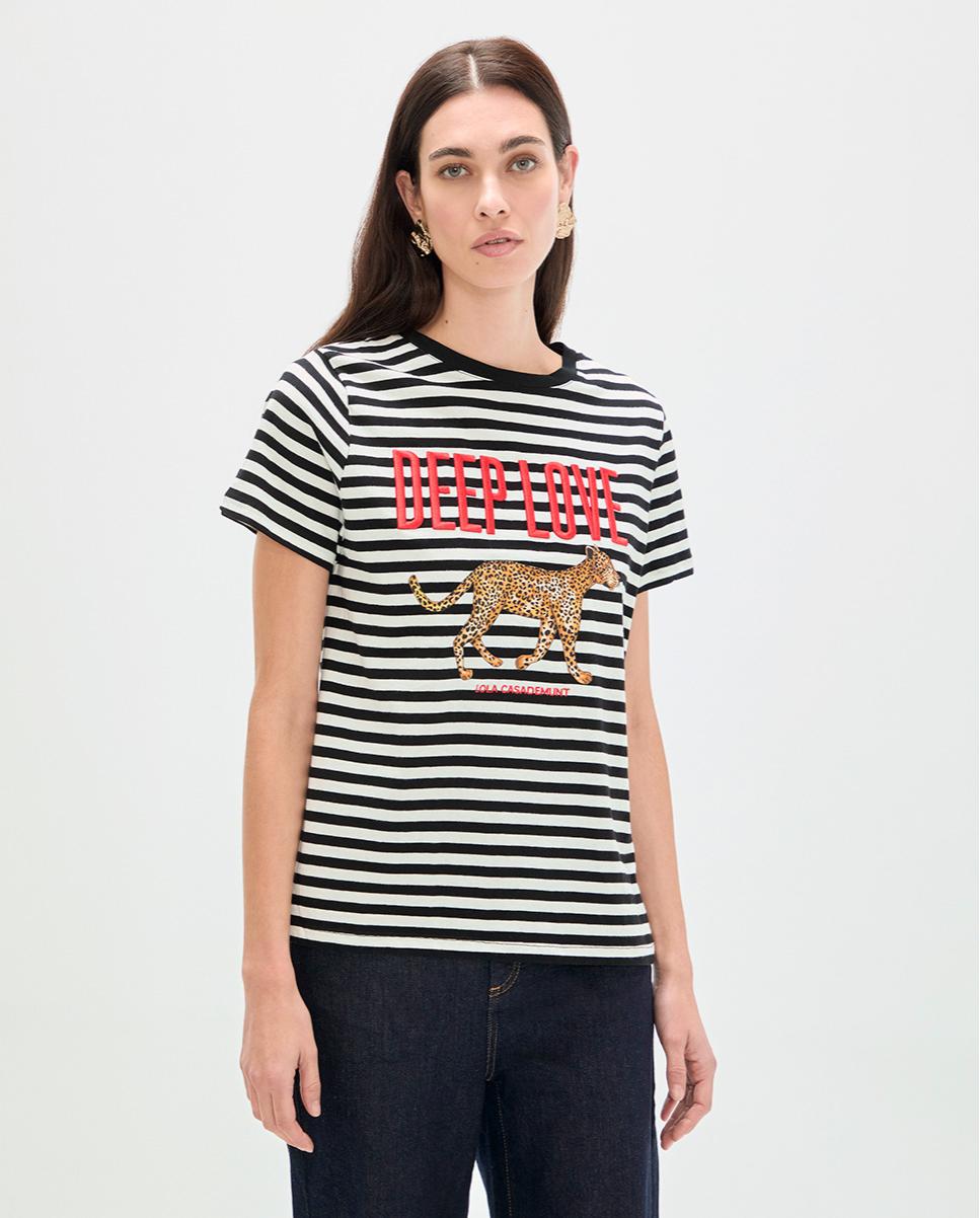 Lola Casademunt - Camiseta de mujer a rayas Deep Love.