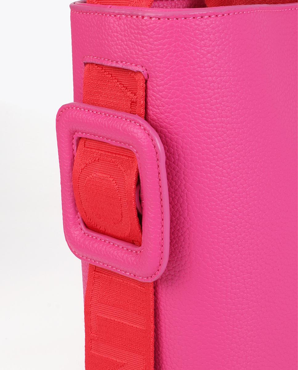 Bolso shopper moderno con asa de nylon con detalle de contraste en tejido - Lola Casademunt - Fucsia Fucsia-6