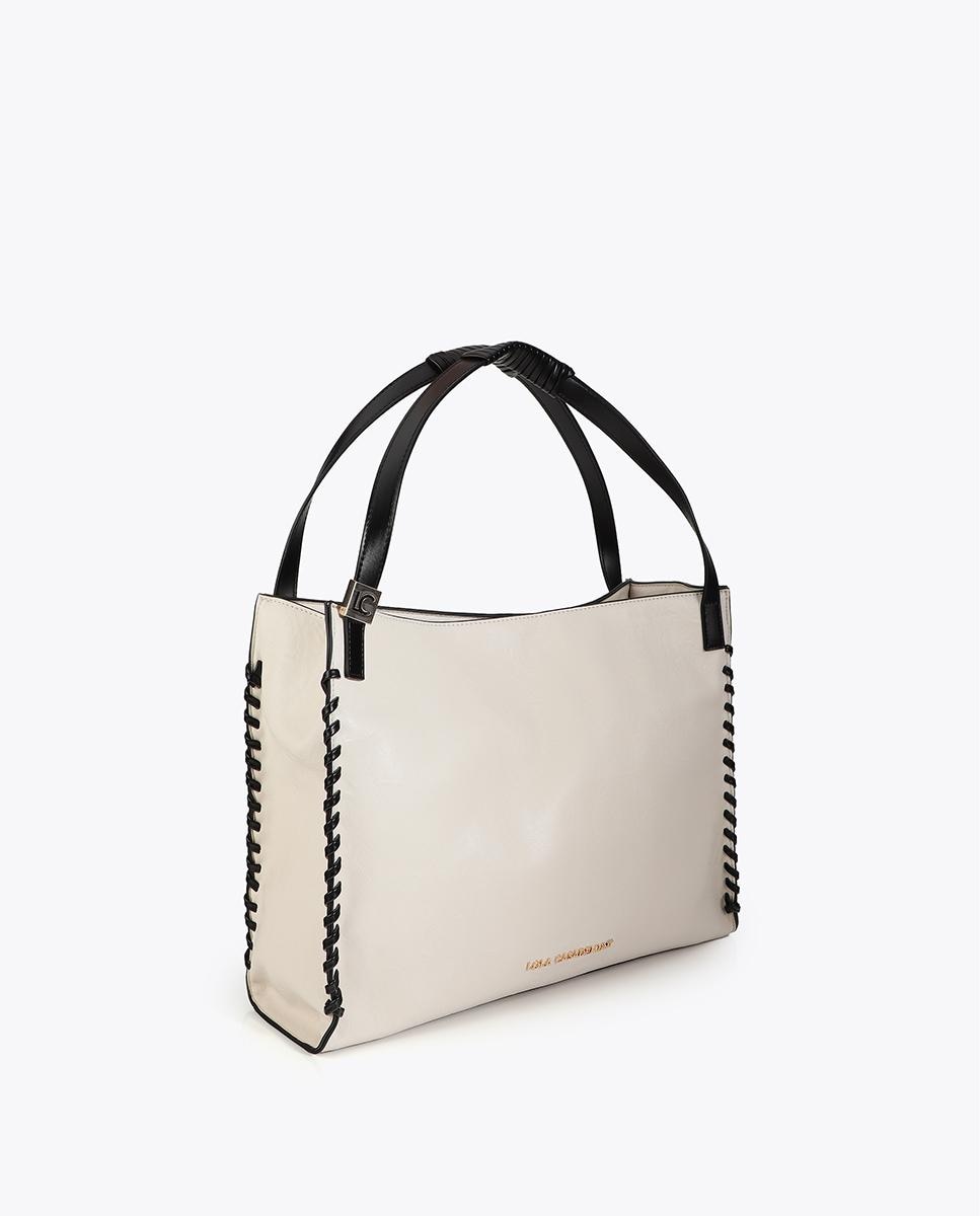 Shopper con detalle trenzado a contraste - Lola Casademunt - Crudo Crudo-3