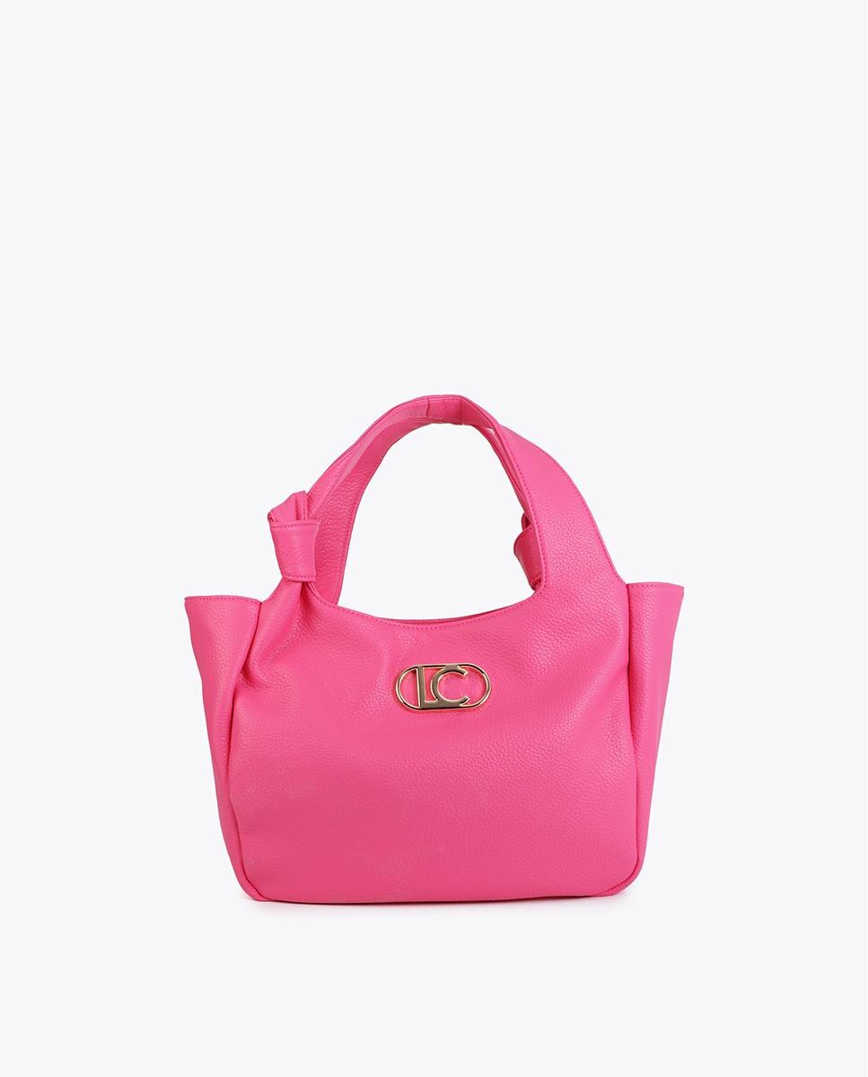 Bolso shopper de asas anudadas y cierre de cremallera - Lola Casademunt - Fucsia Fucsia-1