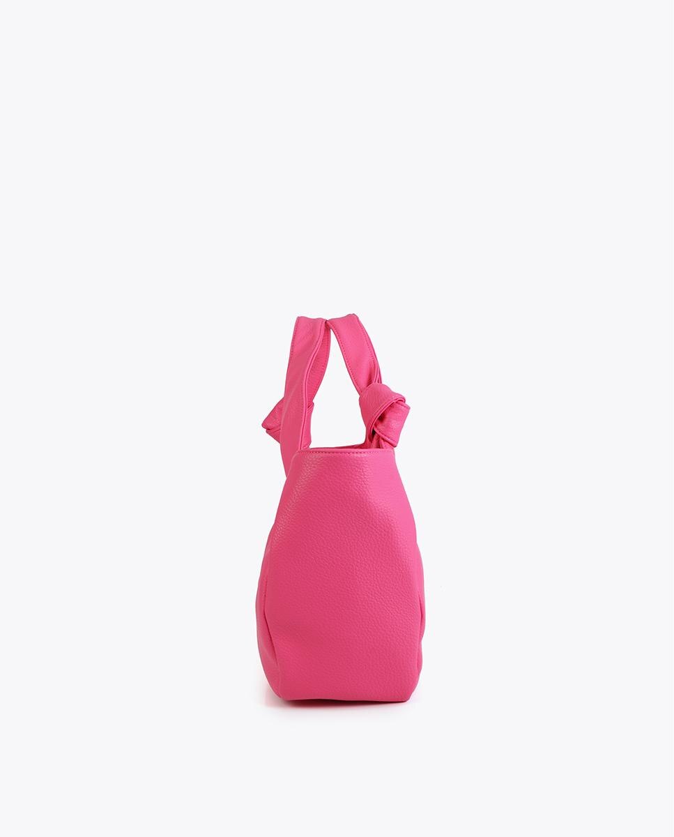 Bolso shopper de asas anudadas y cierre de cremallera - Lola Casademunt - Fucsia Fucsia-2